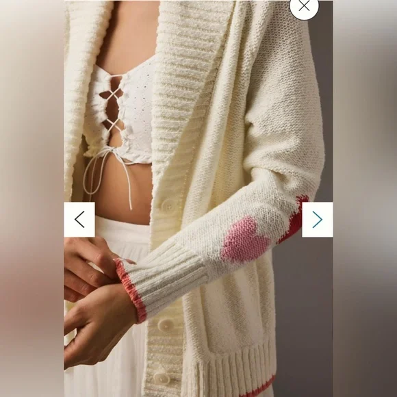 Maeve Heart Cardigan Sweater. XS. - Picture 4 of 9